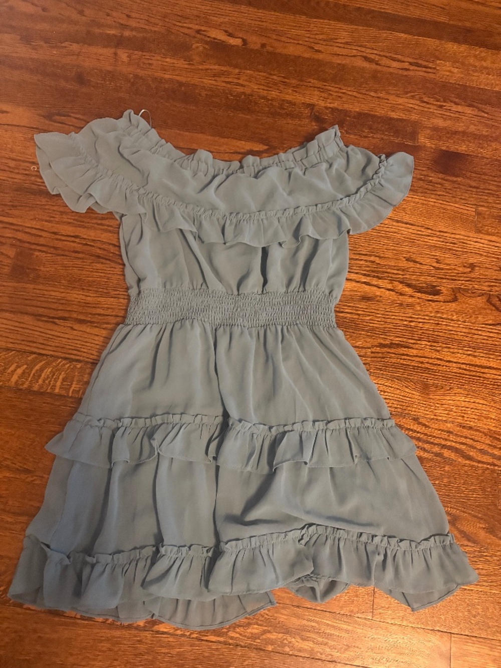 Pink Lily- Dusty Blue Mini Dress-Large